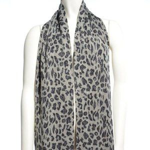 Women's Leopard Animal Print Metallic FringedScarf